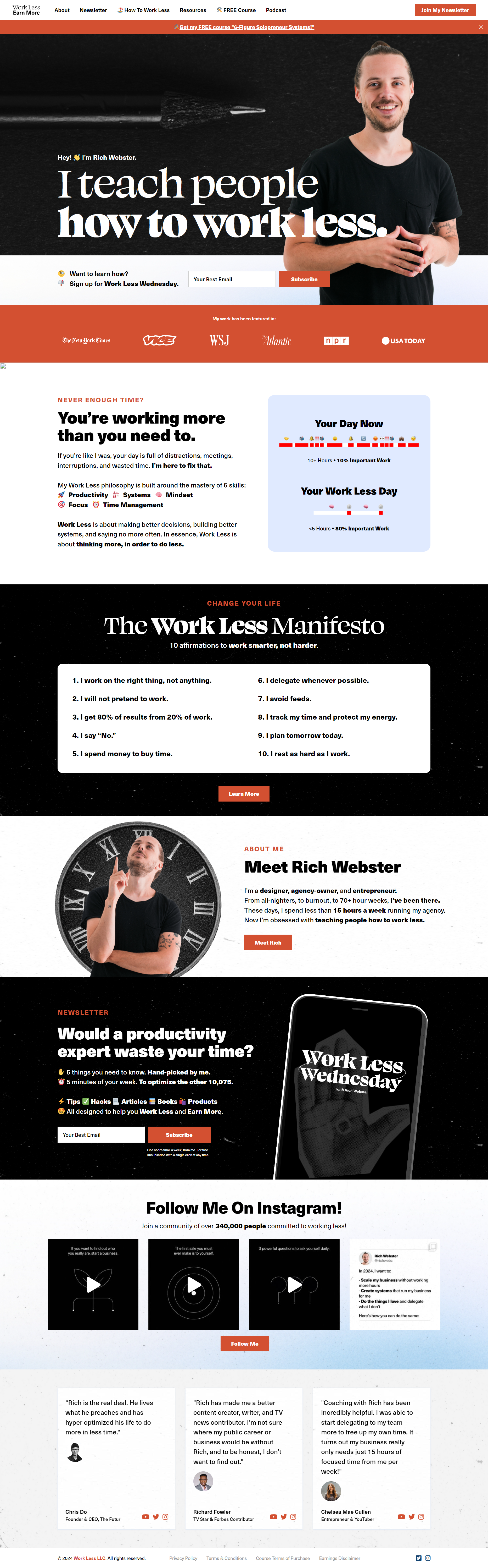 Rich Webster - How To Work Less