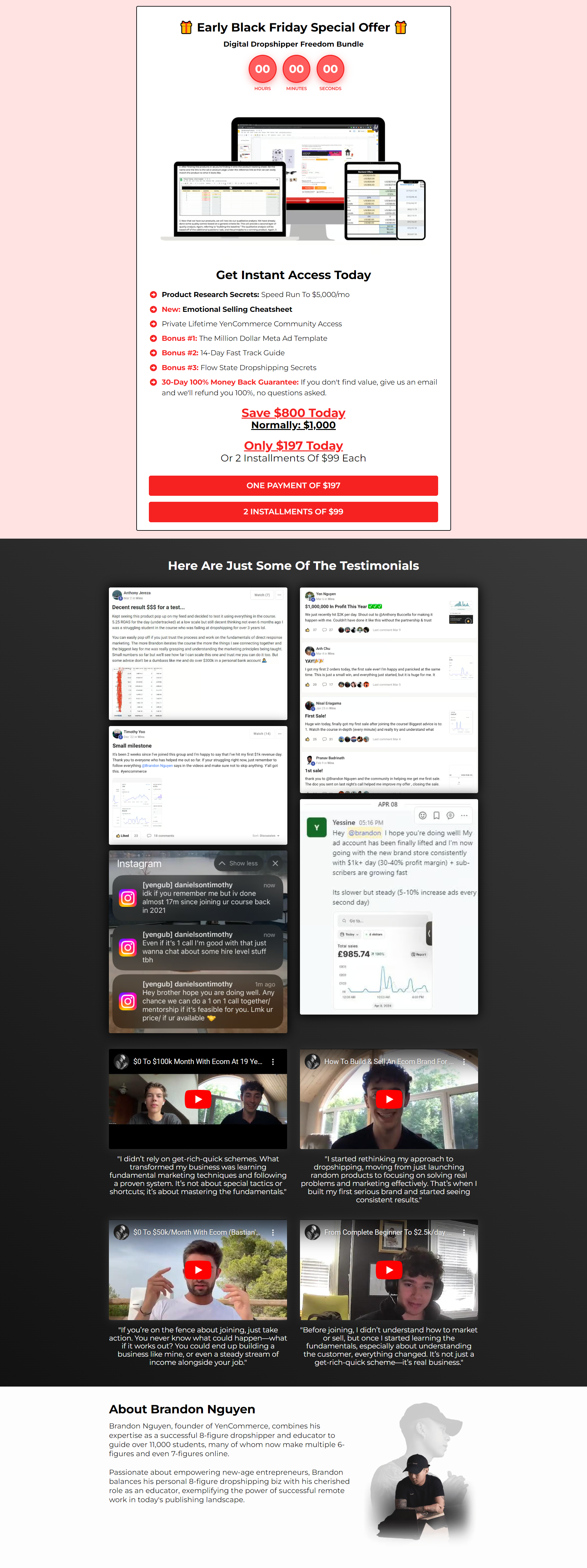 Yengub (Brandon Nguyen) - Digital Dropshipper Freedom Bundle