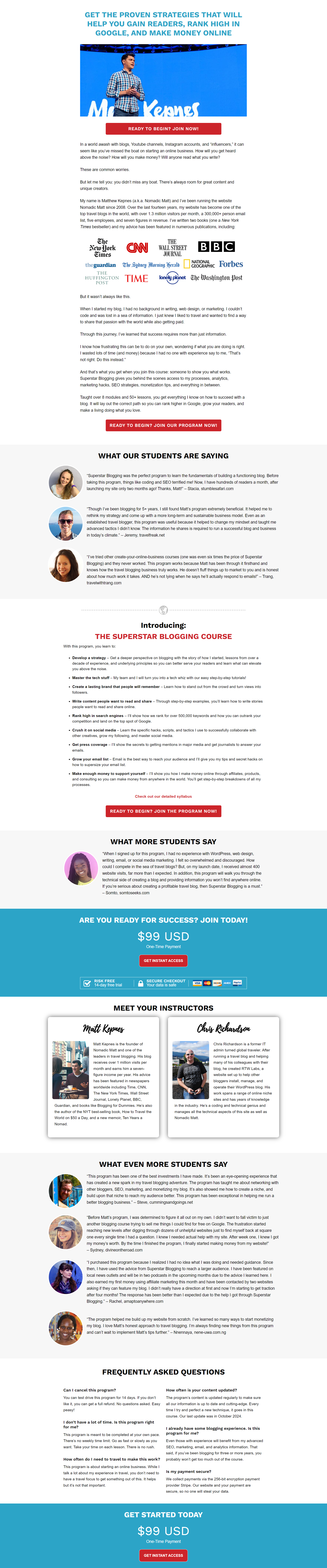 Matt Kepnes – Superstar Blogging Course
