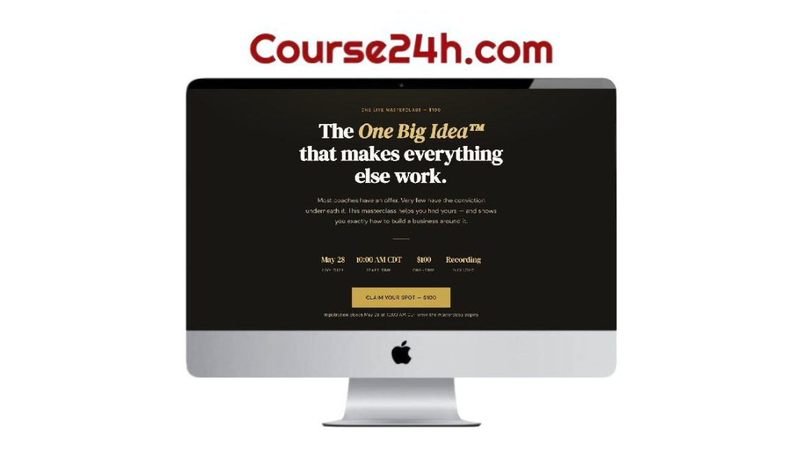 Jon Brosio – One Big Idea Masterclass